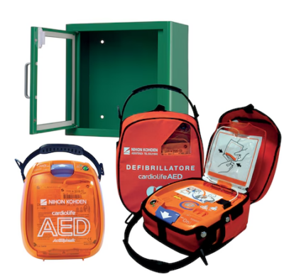 Kit All Inclusive DAE Nihon Kohden AED-3100 Connect con borsa e kit fissaggio